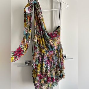 MM Couture by Miss Me Floral One Shoulder Mini Dress L